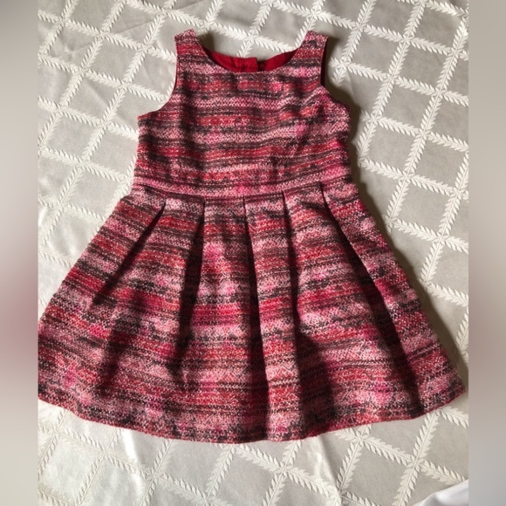 Genuine Kids from Oshkosh Pleated Shimmer Jumper Dress Pink Red Size 3T